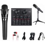 Kits de carte son v8 bluetooth et Microphone pour enregtrement de voix off professionnel recording V8