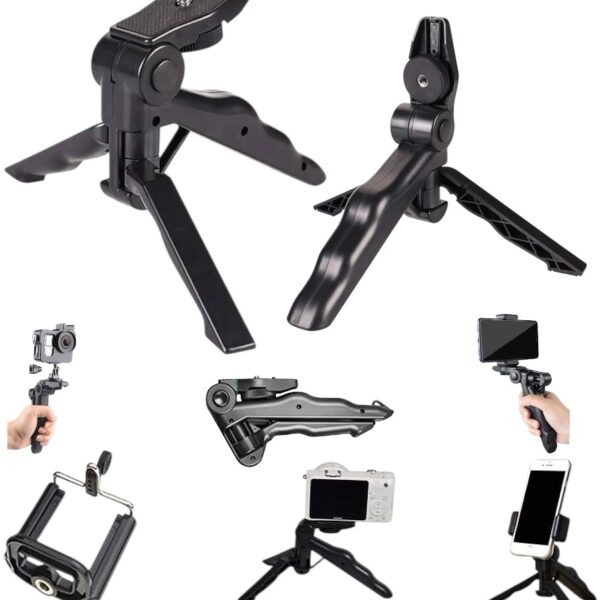 Trépied De Téléphone Mobile Support Compatible avec tous les smartphone et appareil photos  en Plastique Noir