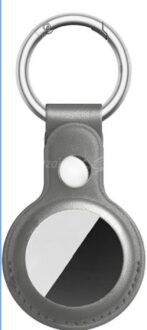 étuis en cuir compatibles avec support Air Tags, étui en cuir synthétique avec porte-clés, étui de protection intégrale Air Tag pour bagages, clés, animaux domestiques (marron/gris/noire) – Image 7