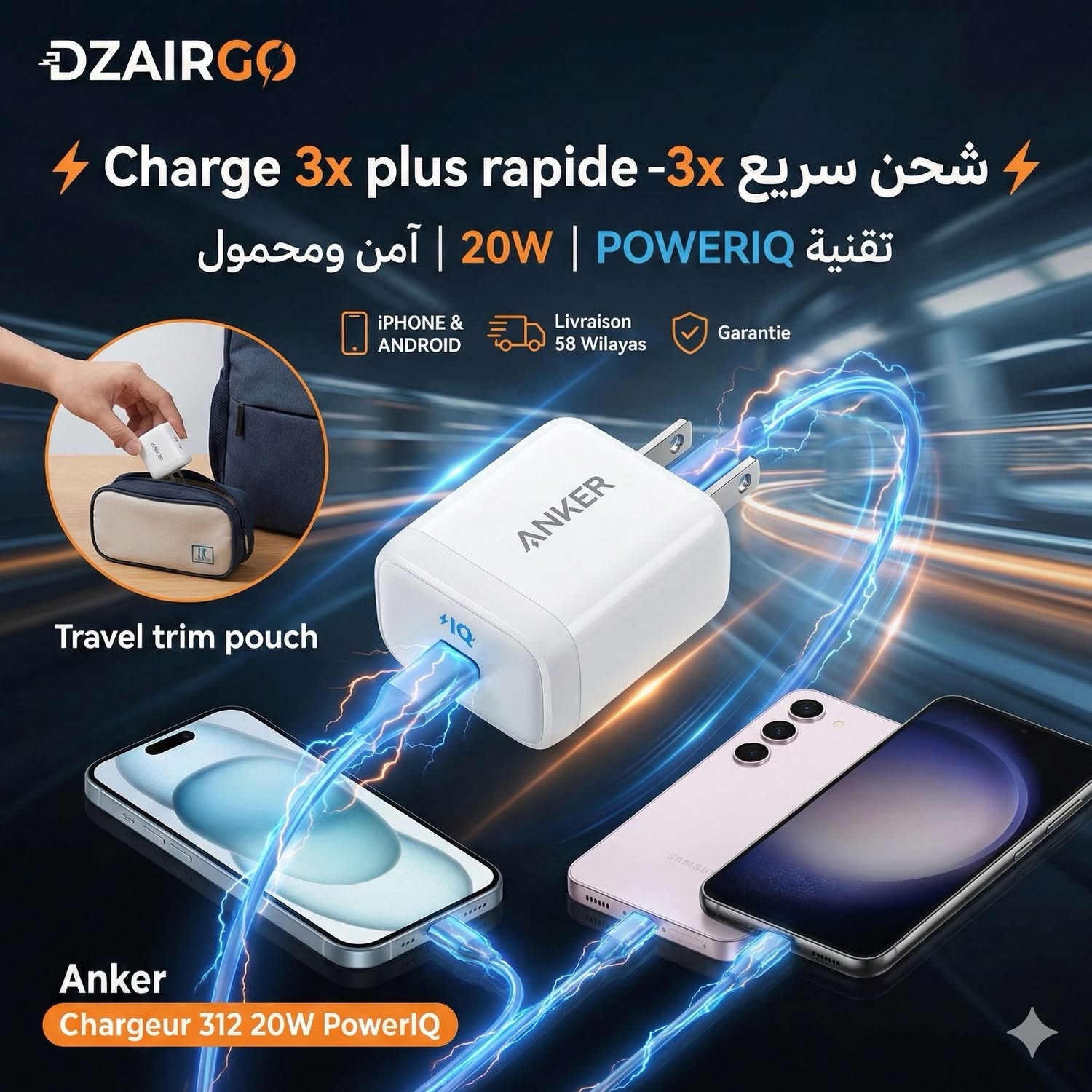 img_2545-3 ORIGINAL Anker Chargeur 312 20w USB-C Technologie Power IQ – Image 1