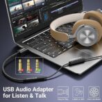 Adaptateur USB Audio vers Jack 3,5mm, Prise Jack USB Casque et Microphone, TRRS 4 Pôles Connecteur, Carte Son – Image 4