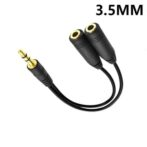 Splitter jack audio 3.5 m - Adaptateur Stéréo pour Ecouteurs et Casque - Noir
