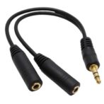 Splitter jack audio 3.5 m - Adaptateur Stéréo pour Ecouteurs et Casque - Noir – Image 5
