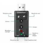 ⁦محول بطاقة صوت USB إلى الصوت الخارجي USB إلى مقبس 3.5 مم افتراضي ثلاثي الأبعاد 7.1 مع ميكروفون⁩ - الصورة ⁦2⁩