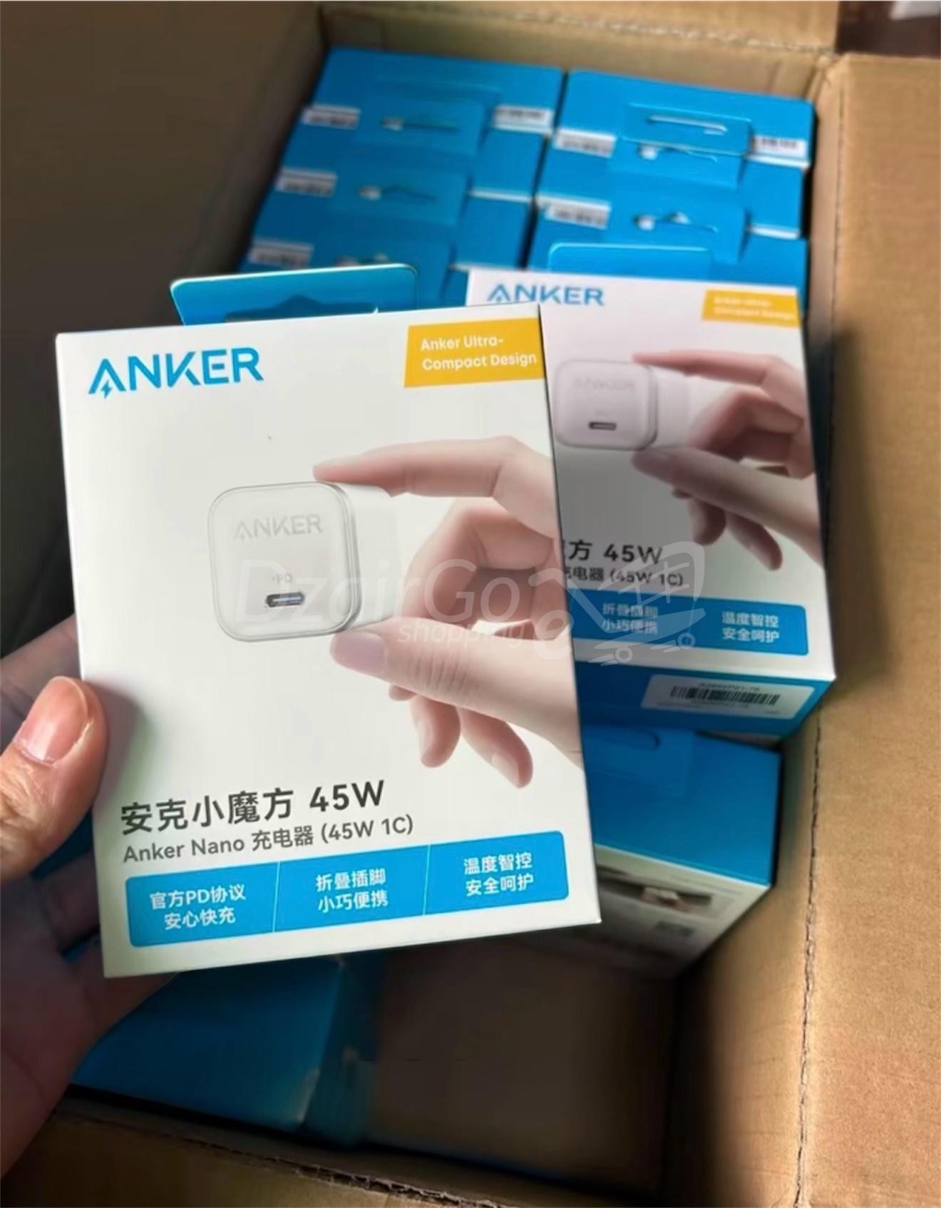 photoشاحن أنكر 45 واط يو إس بي سي، علبة شحن أنكر نانو 45 واط فائقة السرعة Chargeur Anker 45w usb c Boîtier de charge ultra-rapide Anker Nano 45W - الصورة 1