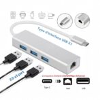 Adaptateur Type-C USB 3.1 vers USB 3.0 3 port avec RJ45 100 Mbps 1000 Mbps Gigabit carte réseau aluminium 1 choix