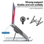 Support pour ordinateur portable avec ventilateur intégré, pliable  pour tablette, de 16 à 18 pouces (argenté) aluminum – Image 5