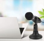 Microphone pour Ordinateur smartphone , Micro omnidirectionnel Plug and Play 3,5 mm avec Support de Bureau pour Jeux, Studio, pour PC, Ordinateur de bureau – Image 3