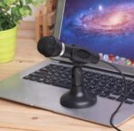 Microphone pour Ordinateur smartphone , Micro omnidirectionnel Plug and Play 3,5 mm avec Support de Bureau pour Jeux, Studio, pour PC, Ordinateur de bureau – Image 4