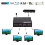 Répartiteur HDMI 4K Full HD 3D 1080p, commutateur vidéo HDMI 1×4 amplificateur / splitter 1 entrée x 4 sorties – Image 3