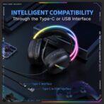 سماعة الألعاب السلكية ONIKUMA X33 للكمبيوتر الشخصي وPS4 مع إضاءة RGB, ميكروفون HD ومفهوم مرن. لاعب - الصورة 3