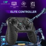 Manette de jeu sans fil GAMINJA à double vibration Bluetooth avec fonction turbo programmable pour PC et PS4/android/ios