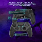 Manette de jeu sans fil GAMINJA à double vibration Bluetooth avec fonction turbo programmable pour PC et PS4/android/ios – Image 11