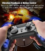 Manette de jeu sans fil GAMINJA à double vibration Bluetooth avec fonction turbo programmable pour PC et PS4/android/ios – Image 2