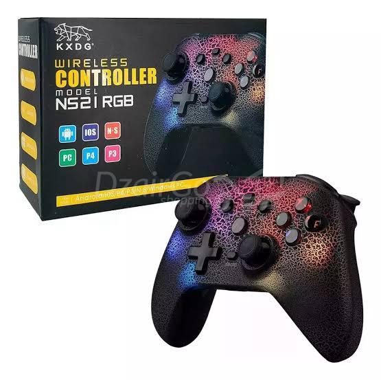 Manette de Jeu Sans Fil pour Nintendo Switch PRO - Mouvement Six axes, Double Vibration, Macro Programmation, RGB Éclairage-Noir NS21 gaming