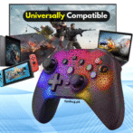 Manette de Jeu Sans Fil pour Nintendo Switch PRO - Mouvement Six axes, Double Vibration, Macro Programmation, RGB Éclairage-Noir NS21 gaming – Image 3