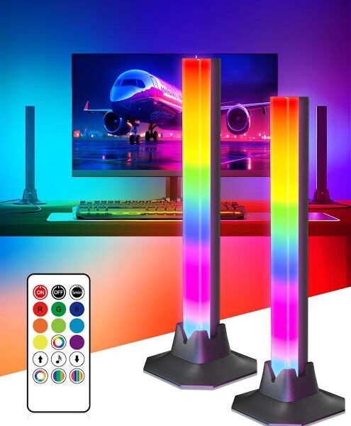 ‏Lot de 2 lampes LED RGB Desktop Background Wall Atmosphere Lighting Bar 2pcs – اعمدة إضاءة لخلفية المكتب