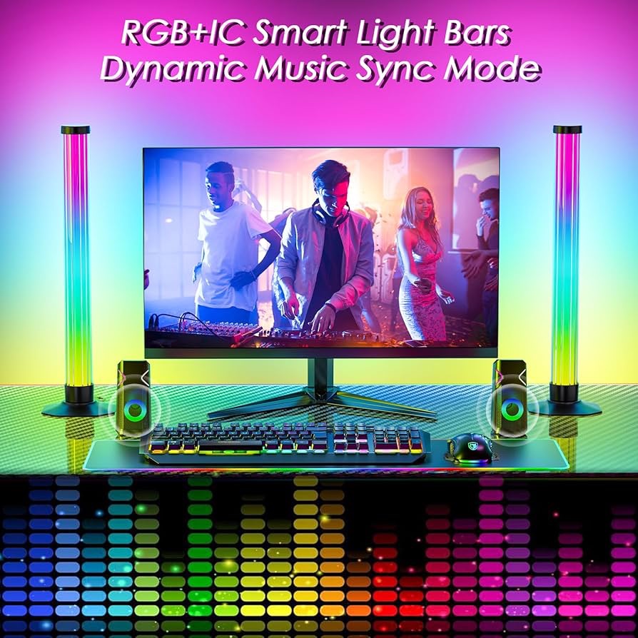 img_4610 Light Bar, Synchronisation Musicale RGB, Lampe Gaming avec Télécommande, Rétroéclairage de Jeux TV à Couleurs Changeantes, Adapté Aux Jeux, Aux Images, Aux Ordinateurs et à la Décoration des Pièces – Image 2