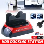 Station d'accueil pour disques durs HDD/SSD 2,5" et 3,5" avec lecteur de cartes USB 2.0 et interface SATA/IDE