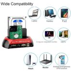 Station d'accueil 10-en-1 à double baie USB 3.0 5 Gbit/s avec adaptateur secteur 12 V 3 A pour disques durs/SSD 2,5/3,5 pouces et cartes TF – Image 3