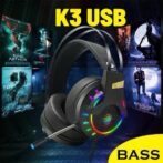 Casque gamer PC filaire USB POINTERTECK K3 canaux stéréo basses RGB avec micro /Casque de jeu