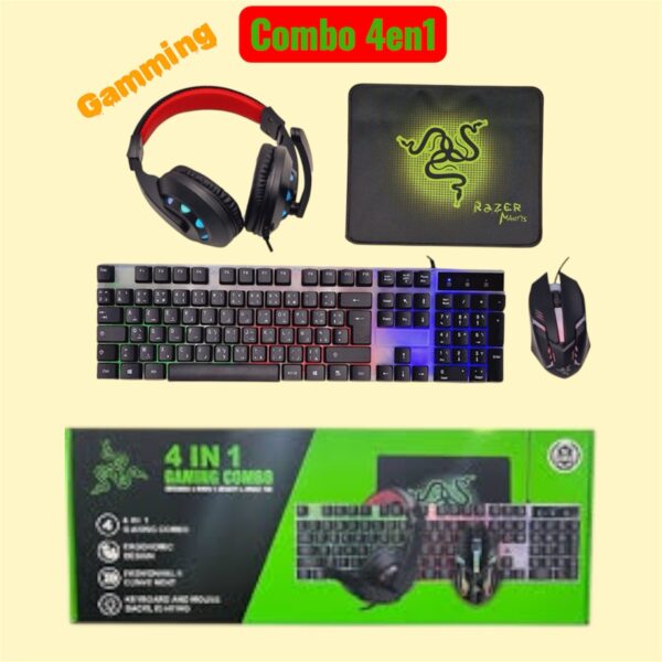 Ensemble de jeu Razer TF 240 4 en 1 clavier, souris, casque et tapis de souris  . combo gaming
