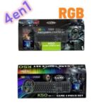 Ensemble de jeu K50, 4 pièces, casque gaming ,souris,clavier,tapis de souris