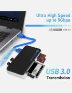 Adaptateur lecteur de cartes mémoire USB 3.0 5 Gbit/s compatible avec les cartes CF/TF/SD/Micro SD/XD/M2/MS