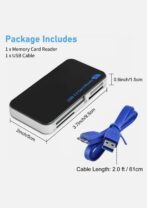 Adaptateur lecteur de cartes mémoire USB 3.0 5 Gbit/s compatible avec les cartes CF/TF/SD/Micro SD/XD/M2/MS – Image 5