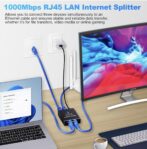 Switch Ethernet 1 à 3 1000Mbps RJ45 Multiprise Répartiteur LAN pour Ordinateurs, Routeurs et Décodeurs – Image 3