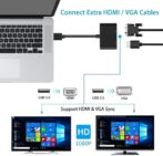 Adaptateur USB 3.0 vers HDMI VGA, convertisseur USB vers VGA HDMI, Sortie de synchronisation 1080p, Compatible avec Windows 7/8/8.1/10, Adaptateur vidéo – Image 7