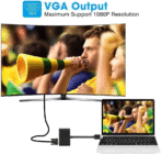 Adaptateur USB 3.0 vers HDMI VGA, convertisseur USB vers VGA HDMI, Sortie de synchronisation 1080p, Compatible avec Windows 7/8/8.1/10, Adaptateur vidéo – Image 5