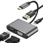 Adaptateur 4en1 Support 4K Type-C to HDMI / VGA / Type-C / USB 3.0 – Image 6