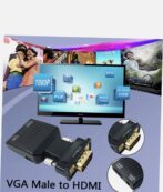 ⁦محول VGA إلى HDMI, مخرج مصدر VGA إلى تلفزيون/شاشة HDMI مع الصوت, دعم ودقة 1080p لسطح المكتب, حاسب محمول, كشاف ضوئي⁩ - الصورة ⁦3⁩