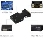 ⁦محول VGA إلى HDMI, مخرج مصدر VGA إلى تلفزيون/شاشة HDMI مع الصوت, دعم ودقة 1080p لسطح المكتب, حاسب محمول, كشاف ضوئي⁩ - الصورة ⁦7⁩