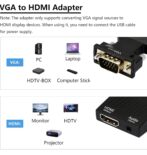 محول VGA إلى HDMI, مخرج مصدر VGA إلى تلفزيون/شاشة HDMI مع الصوت, دعم ودقة 1080p لسطح المكتب, حاسب محمول, كشاف ضوئي - الصورة 5
