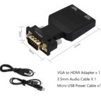 محول VGA إلى HDMI, مخرج مصدر VGA إلى تلفزيون/شاشة HDMI مع الصوت, دعم ودقة 1080p لسطح المكتب, حاسب محمول, كشاف ضوئي - الصورة 6