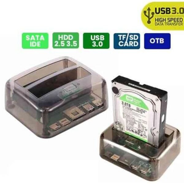 DOCKING STATION D’ACCUEIL S8 HDD 3.5″ 2.5″ USB3.0