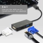 Adaptateur DisplayPort DP vers HDMI HD 1080p ,compatible DVI et VGA 1080p, hub pour projecteur, TV, ordinateur portable ect – Image 5