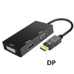 Adaptateur DisplayPort DP vers HDMI HD 1080p ,compatible DVI et VGA 1080p, hub pour projecteur, TV, ordinateur portable ect – Image 3