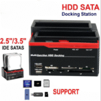 Station d'accueil pour clonage de disques durs IDE SATA 2,5" et 3,5", lecteur de cartes all in one – Image 3