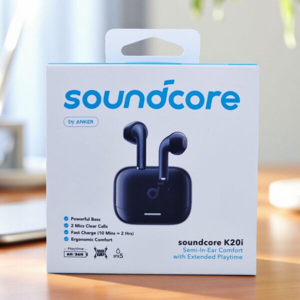 ORIGINAL SOUNDCORE BY ANKER K20i – ÉCOUTEURS SANS FIL – MICRO INTÉGRÉ – BLUETOOTH 5.3