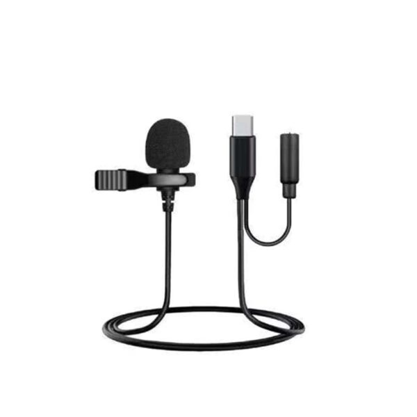 Micro-cravate  Microphone à pince Mini type c avec auxiliaire fm pour écouteurs
