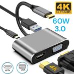 Adaptateur 4en1 Support 4K Type-C to HDMI / VGA / Type-C / USB 3.0 – Image 10