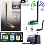 محول واي فاي USB 802.11 N Aufa Net W115 مع هوائي ثابت - نطاق طويل لتعزيز الاتصال اللاسلكي - الصورة 2