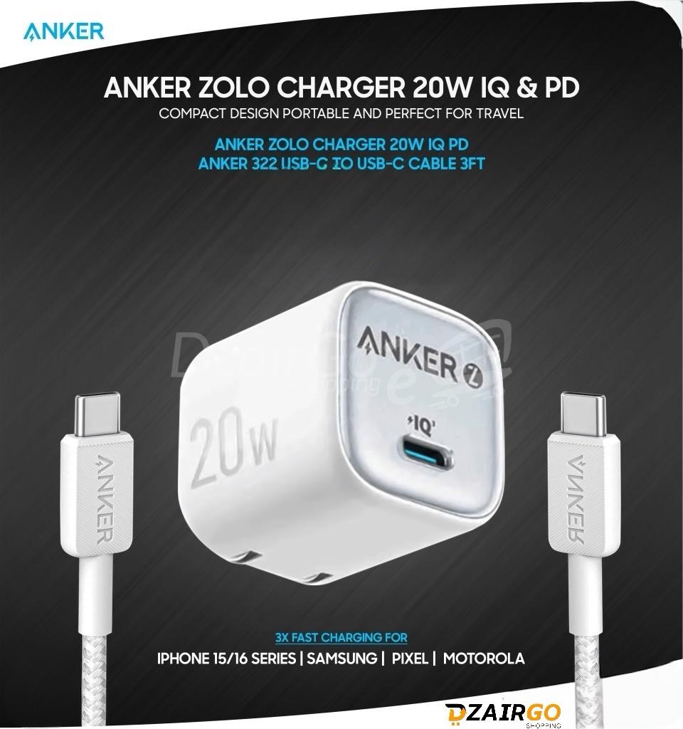 photoroom_20260305_070111 Chargeur Anker 20w zolo avec câble usb c -type c - ORIGINAL B2699 – Image 1