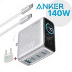 Chargeur Anker ORIGINAL Charge Rapide 140W Led Display (3X Power Delivery 3.1 + 1 Usb) + Usb-C Cable Anker 140W Usb-C
