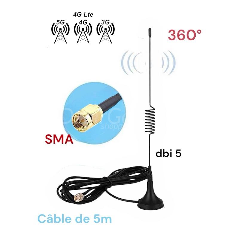 photoroom_20260311_015922 Antenne omnidirectionnelle avec câble 5 mètre15 cm 4G LTE avec câble SMA mâle 5,0 dBi – Image 1