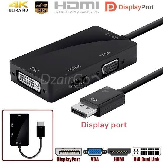 photoroom_20260315_052456 Adaptateur DisplayPort DP vers HDMI HD 1080p ,compatible DVI et VGA 1080p, hub pour projecteur, TV, ordinateur portable ect – Image 1