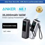 Power Bank À Charge Rapide 25000mAh 165W À Câbles Intégrés Et Rétractables Anker A1695 – Image 2